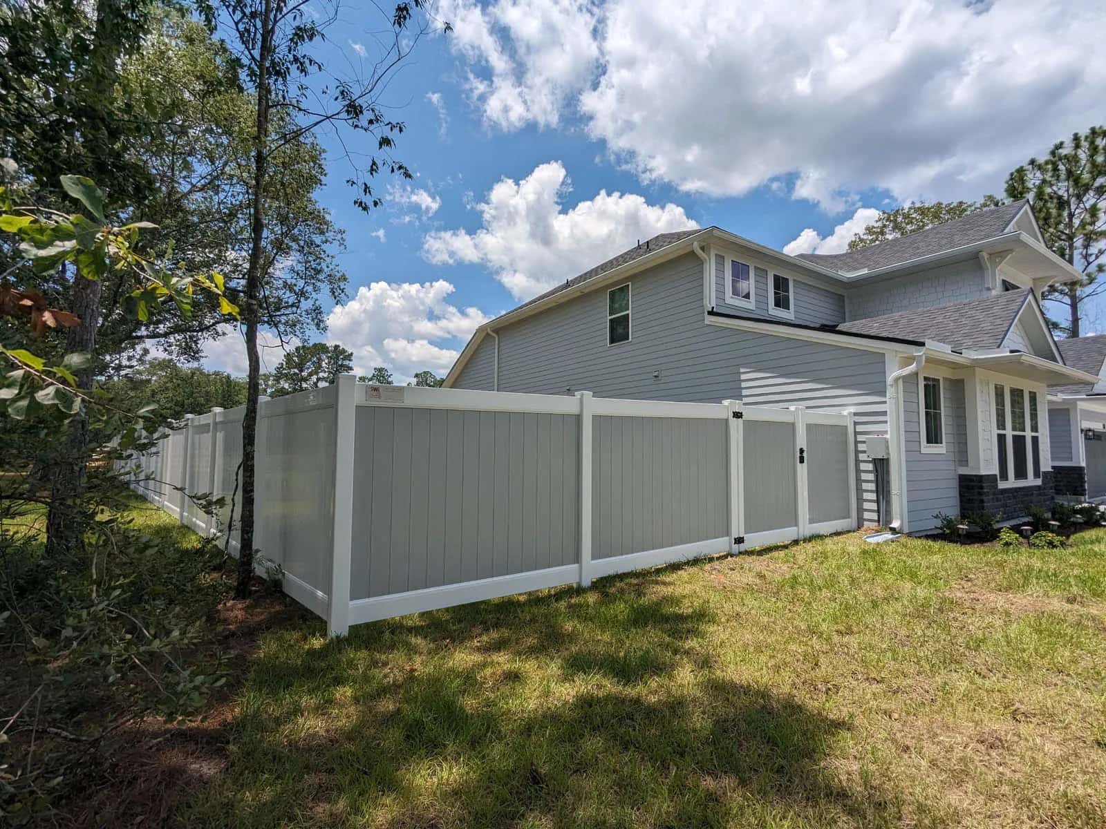 Florida Gray And White Six Foot Vinyl Privacy Fence