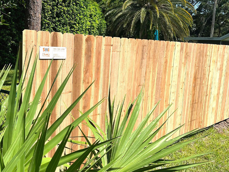 Wood cedar picket fencing in St. Augustine Florida