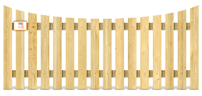 Concave Top Cut - Wood Picket Fence Option for St. Augustine,  Florida homeowners