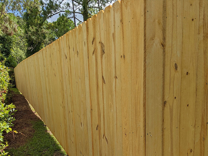 Palm Coast FL stockade style wood fence