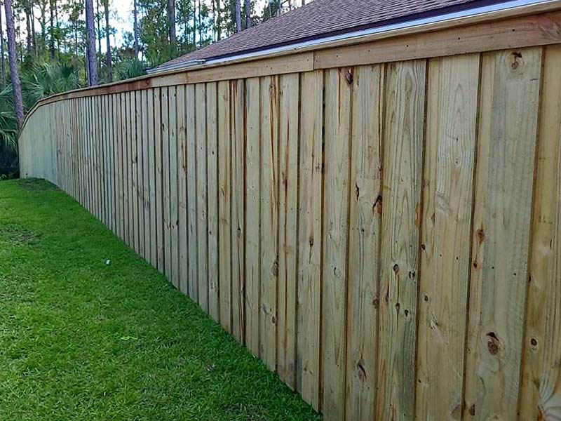 Board on board wood residential fence company in St. Augustine Florida