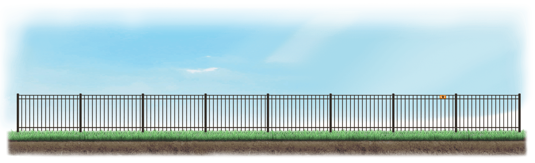A level fence installed on level ground in St. Augustine, Florida