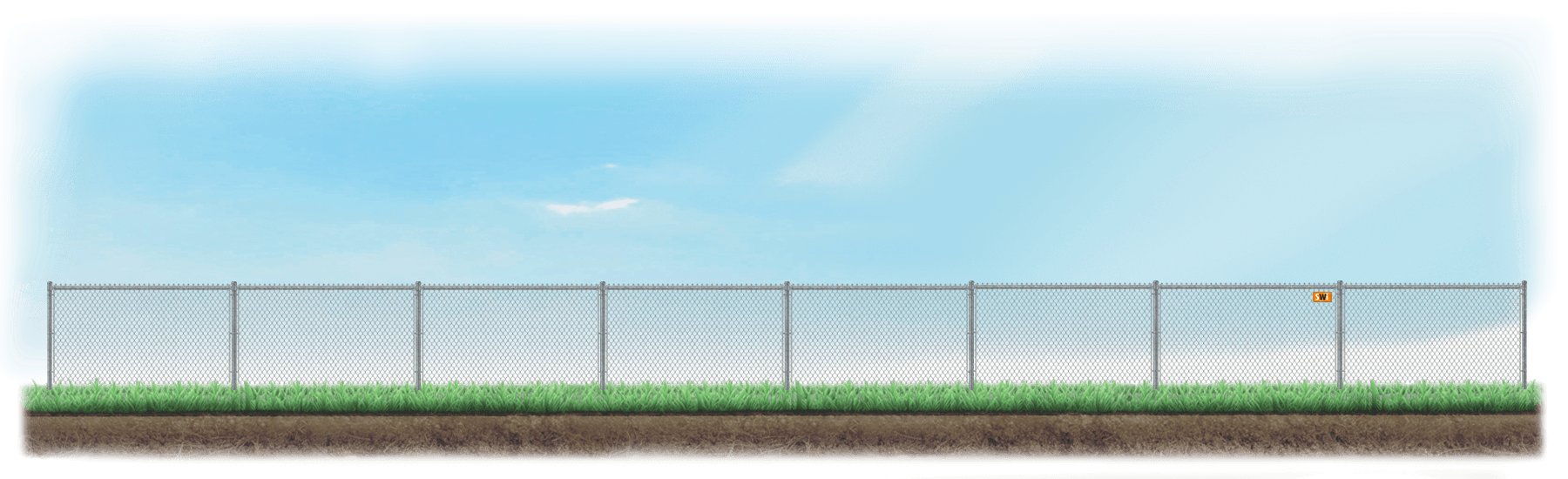 A level fence installed on level ground in St. Augustine, Florida