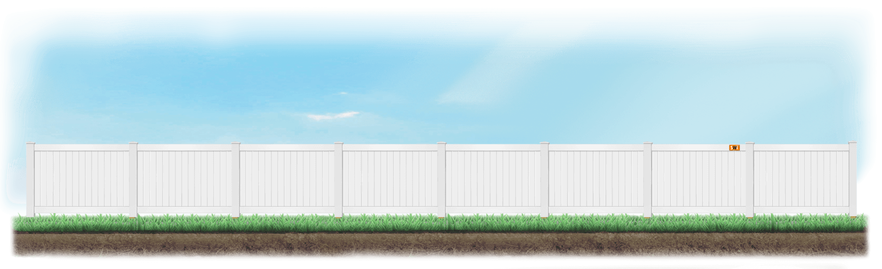 A level fence installed on level ground in St. Augustine, Florida