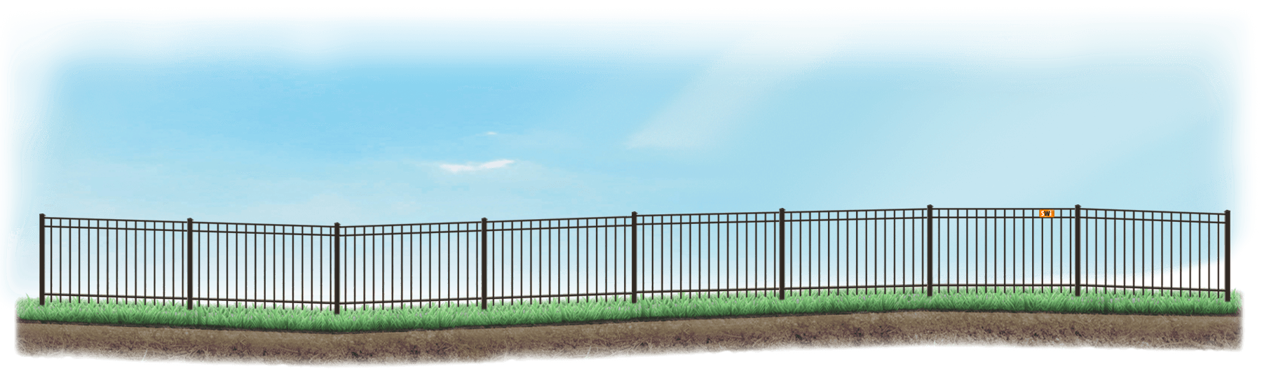 A stepped fence on sloped ground in St. Augustine Florida