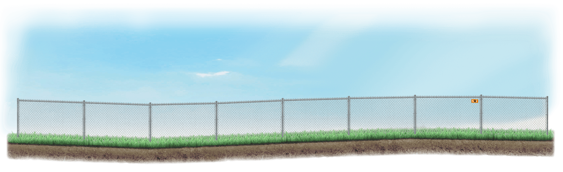A stepped fence on sloped ground in St. Augustine Florida