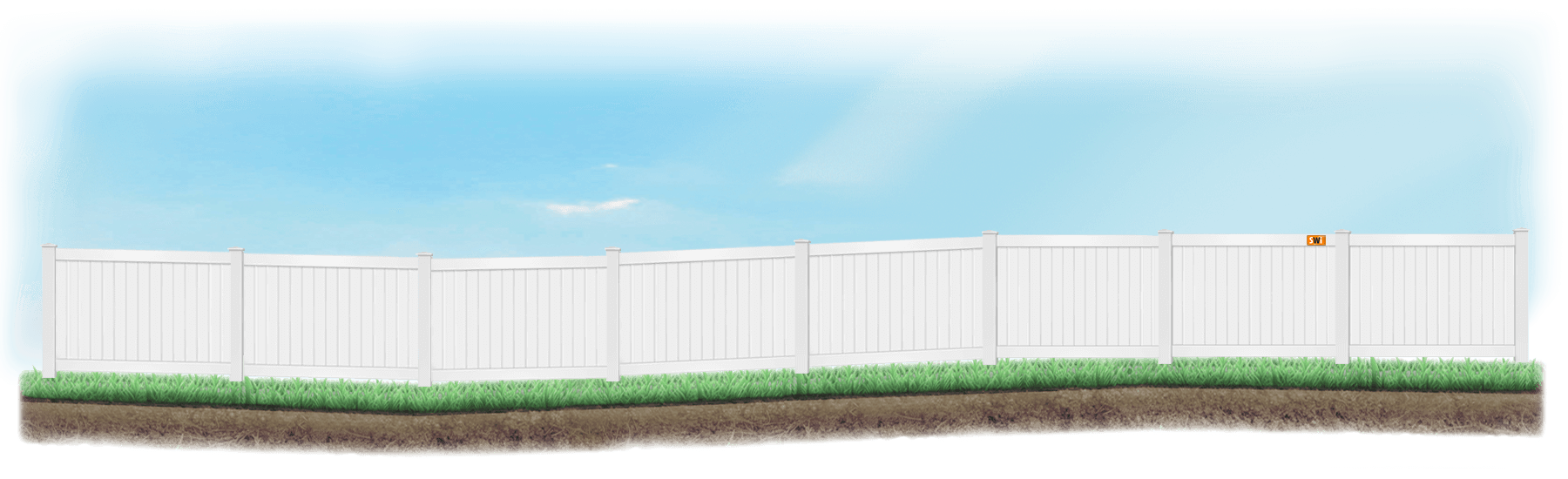 A stepped fence on sloped ground in St. Augustine Florida
